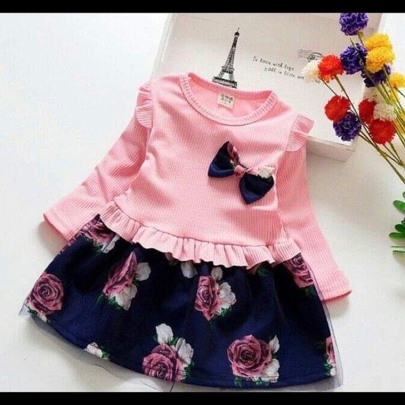 Long Sleeve Bowknot Design Dress - Picture 1 of 1